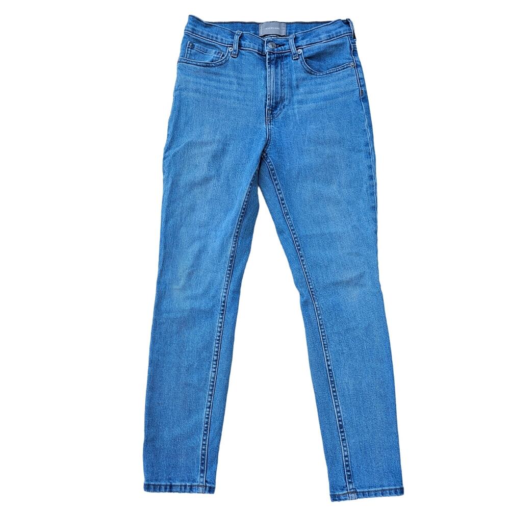 Size 28 Everlane High Rise Skinny Ankle Jeans Light  Stretch Denim Cropped Crop